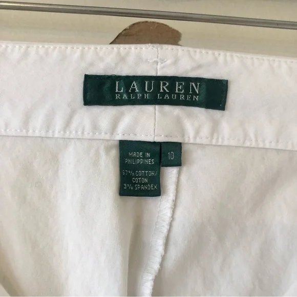 Lauren Ralph Lauren White Cotton Pants Size 10 - Picture 5 of 7